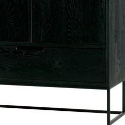 Wohnen Kommoden|Esszimmerschränke*Schwarzer Schrank aus Holz & Metall - Almery
