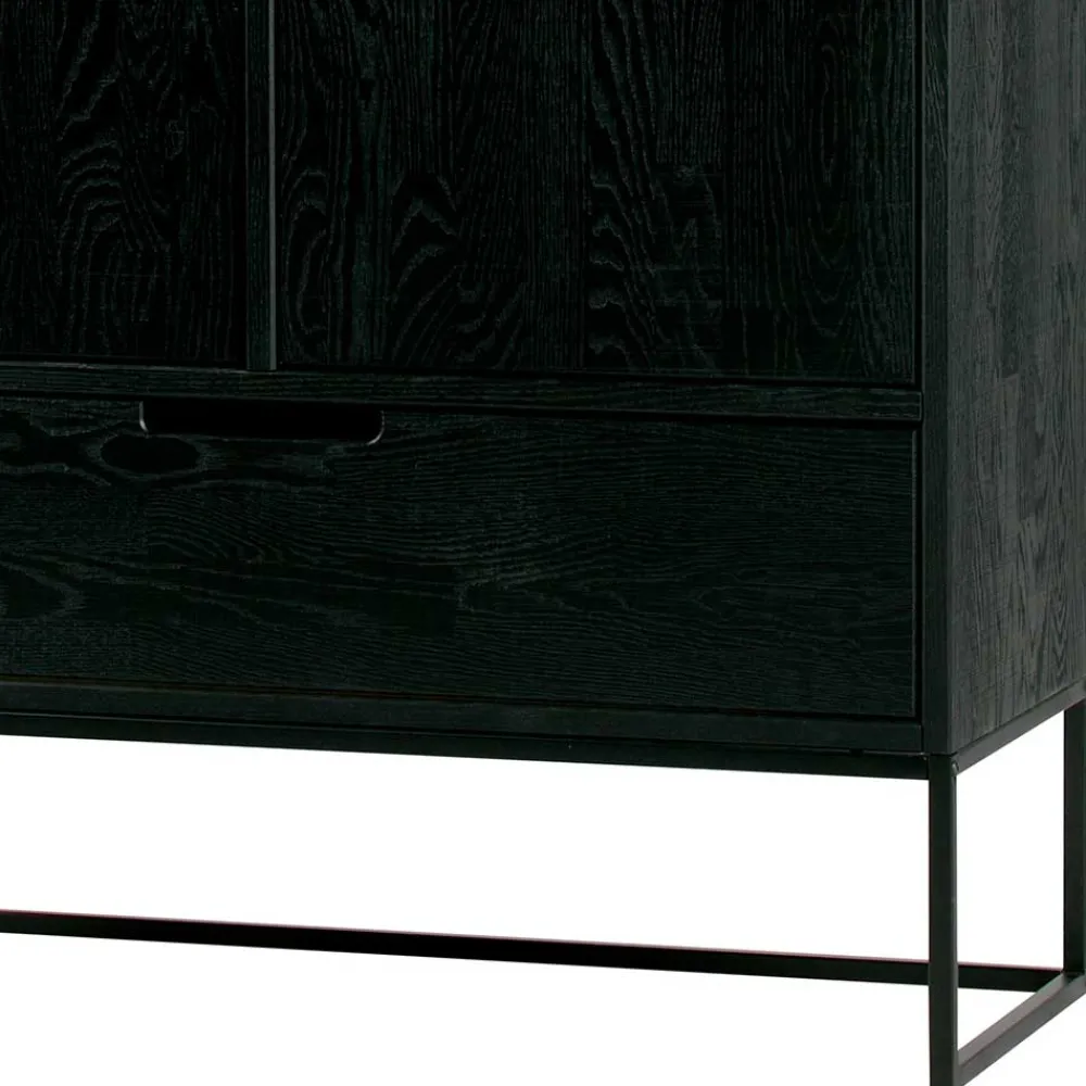 Wohnen Kommoden|Esszimmerschränke*Schwarzer Schrank aus Holz & Metall - Almery