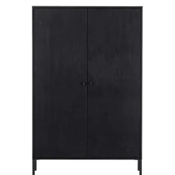 Wohnen Esszimmer-Vitrinen|Vitrinen*Schwarzer Schrank mit Doppeltür - 100x155x40 - Burgossi