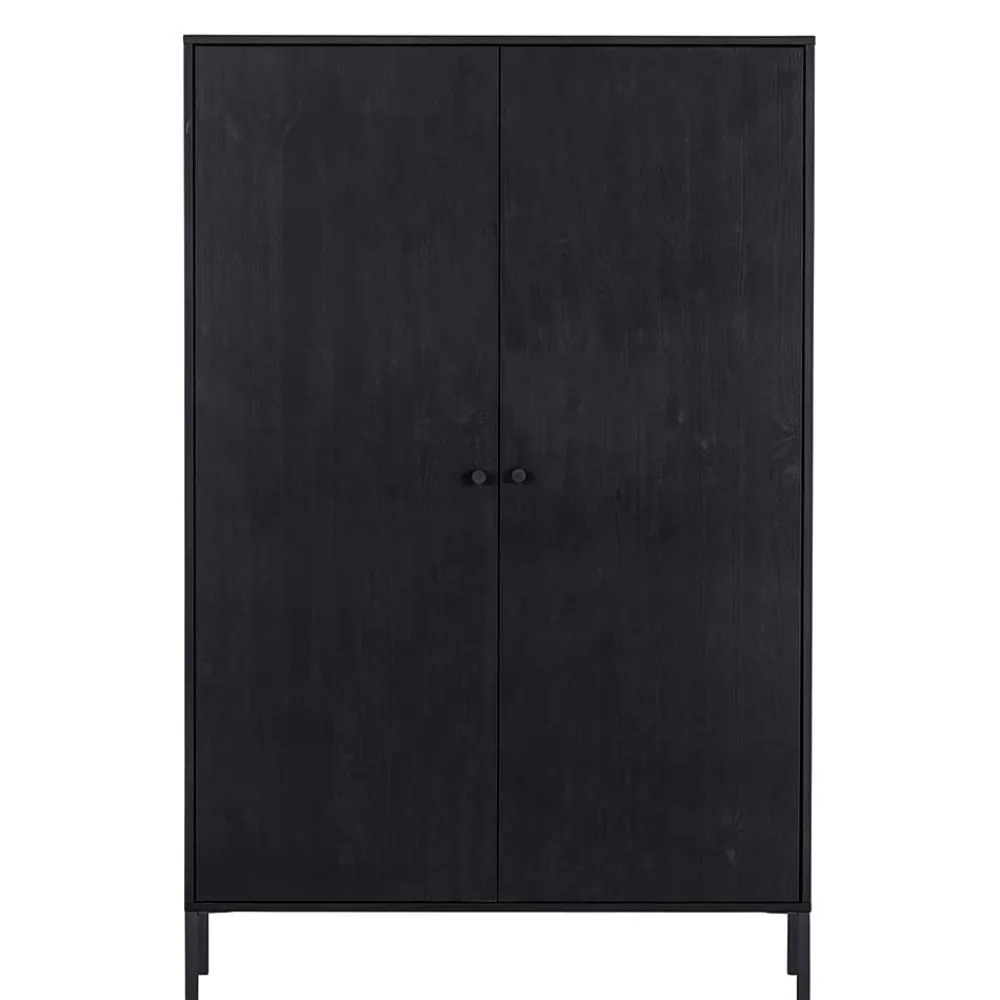 Wohnen Esszimmer-Vitrinen|Vitrinen*Schwarzer Schrank mit Doppeltür - 100x155x40 - Burgossi