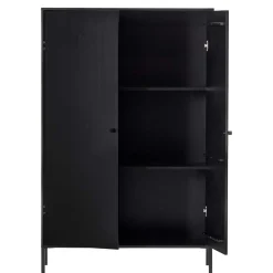 Wohnen Esszimmer-Vitrinen|Vitrinen*Schwarzer Schrank mit Doppeltür - 100x155x40 - Burgossi