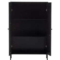 Wohnen Esszimmer-Vitrinen|Vitrinen*Schwarzer Schrank mit Doppeltür - 100x155x40 - Burgossi