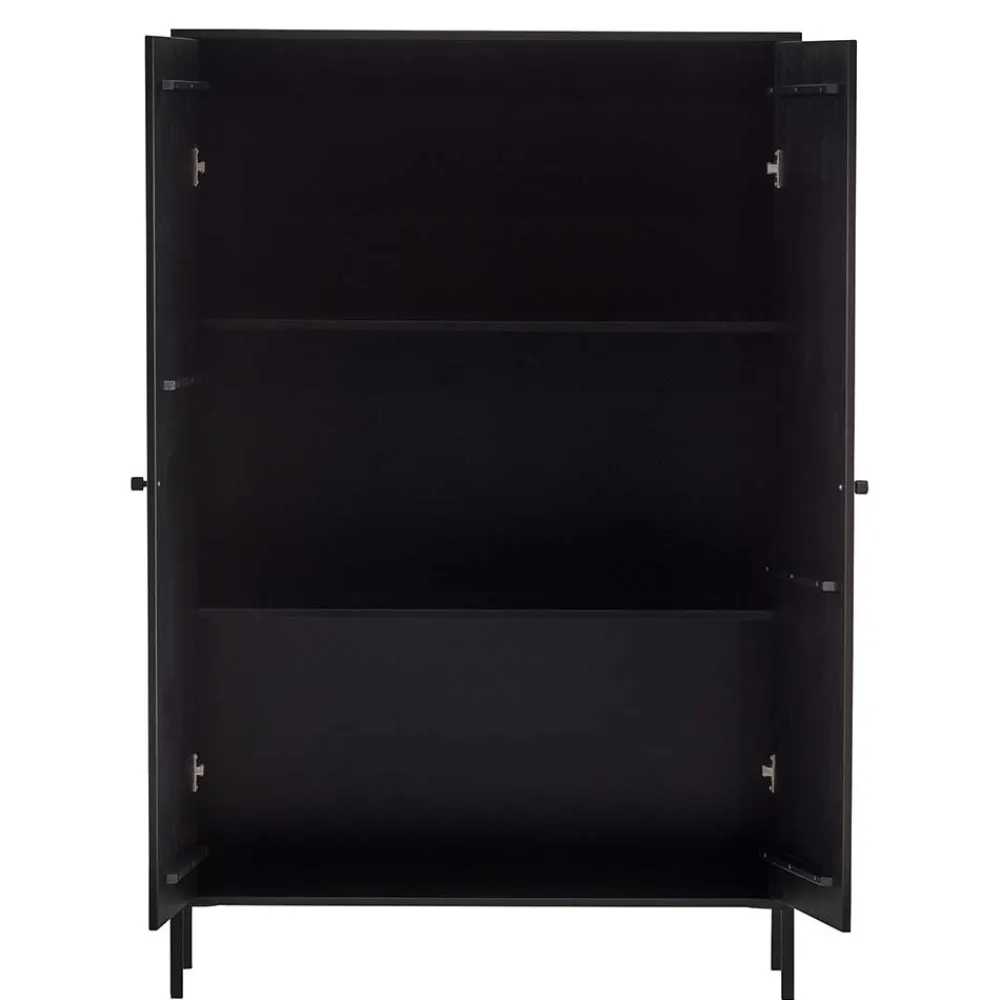 Wohnen Esszimmer-Vitrinen|Vitrinen*Schwarzer Schrank mit Doppeltür - 100x155x40 - Burgossi