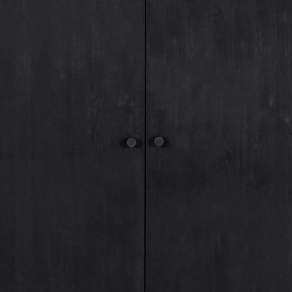 Wohnen Esszimmer-Vitrinen|Vitrinen*Schwarzer Schrank mit Doppeltür - 100x155x40 - Burgossi