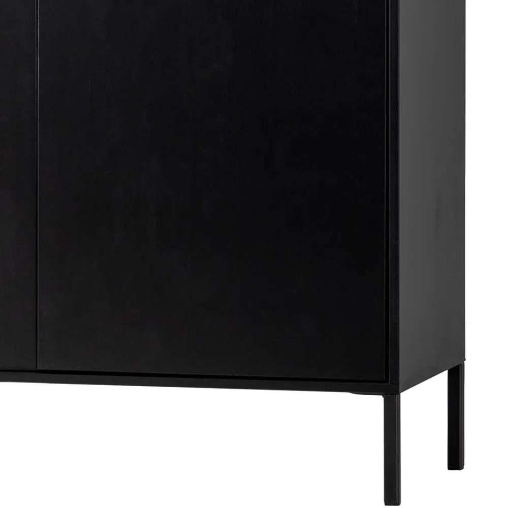 Wohnen Esszimmer-Vitrinen|Vitrinen*Schwarzer Schrank mit Doppeltür - 100x155x40 - Burgossi