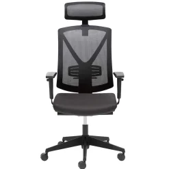 Wohnen Schwarzer Schreibtischsessel mit Lordosenstütze - Drike