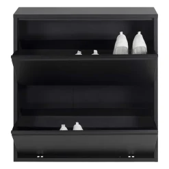 Wohnen Schuhschränke*Schwarzer Schuhschrank aus Stahl - Silo