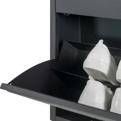 Wohnen Schuhschränke*Schwarzer Schuhschrank aus Stahl - Silo