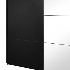 Wohnen Kleiderschränke|Kleiderschränke*Schwarzer Schwebetürenschrank mit Spiegel - Excellenta