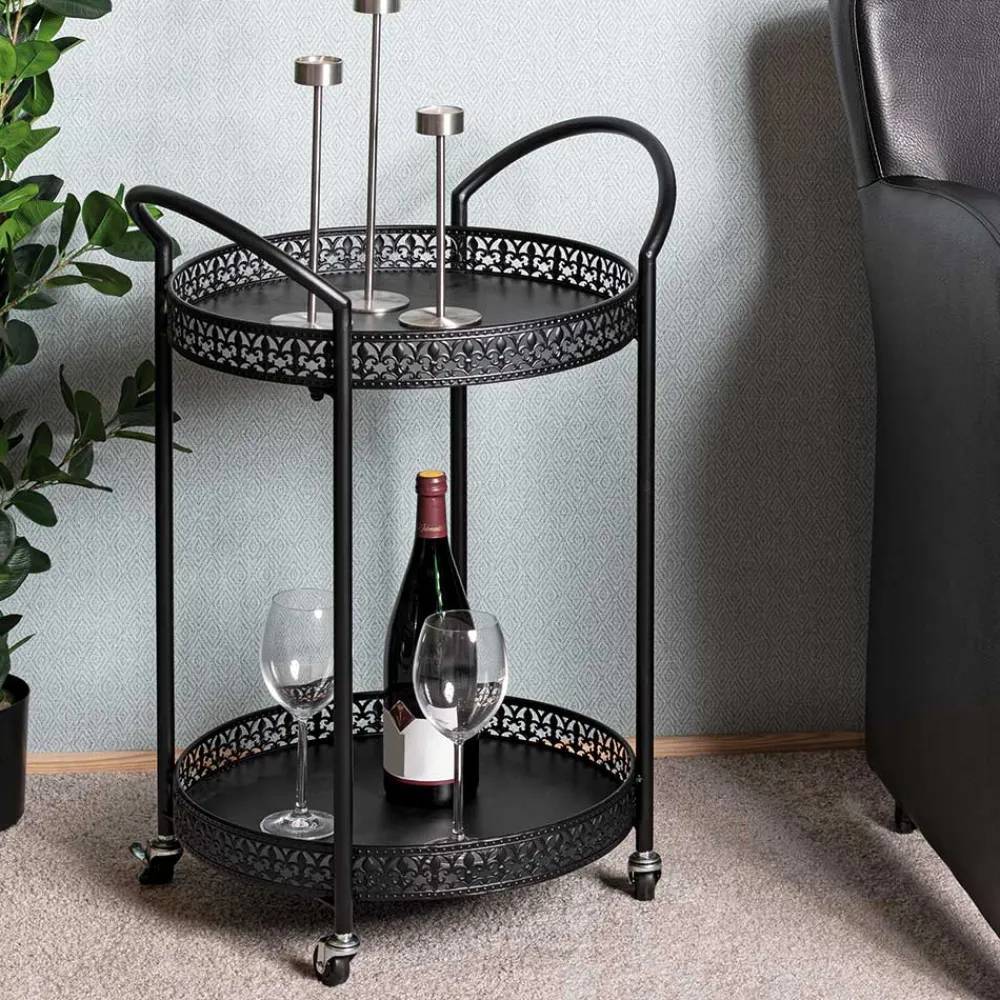 Wohnen Schwarzer Servierwagen in rundem Design - Mapel