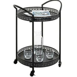 Wohnen Schwarzer Servierwagen in rundem Design - Mapel