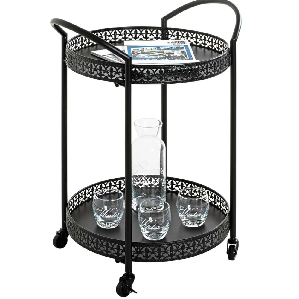Wohnen Schwarzer Servierwagen in rundem Design - Mapel