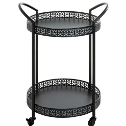 Wohnen Schwarzer Servierwagen in rundem Design - Mapel