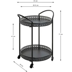 Wohnen Schwarzer Servierwagen in rundem Design - Mapel
