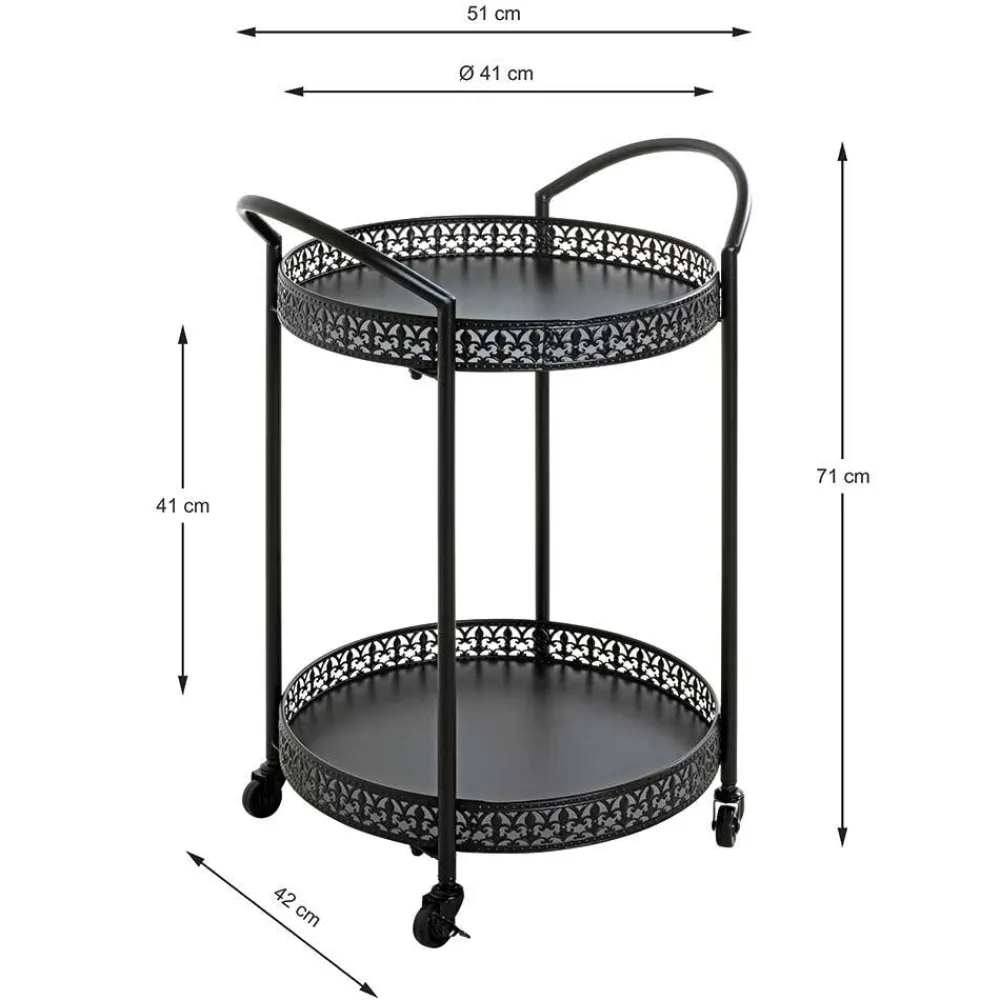 Wohnen Schwarzer Servierwagen in rundem Design - Mapel