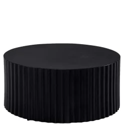 Wohnen Schwarzer Sofatisch mit gerilltem Zylindergestell - Crocetta