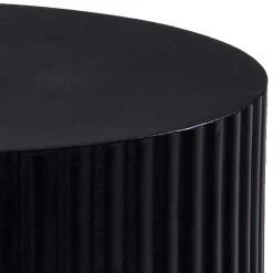 Wohnen Schwarzer Sofatisch mit gerilltem Zylindergestell - Crocetta