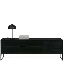 Wohnen Schwarzer TV Unterschrank mit zwei Schubladen - Almery