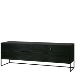 Wohnen Schwarzer TV Unterschrank mit zwei Schubladen - Almery