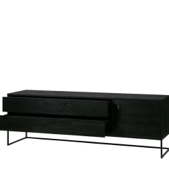 Wohnen Schwarzer TV Unterschrank mit zwei Schubladen - Almery