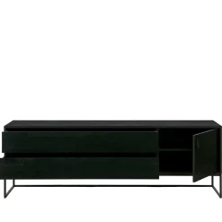 Wohnen Schwarzer TV Unterschrank mit zwei Schubladen - Almery