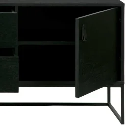 Wohnen Schwarzer TV Unterschrank mit zwei Schubladen - Almery