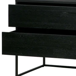 Wohnen Schwarzer TV Unterschrank mit zwei Schubladen - Almery