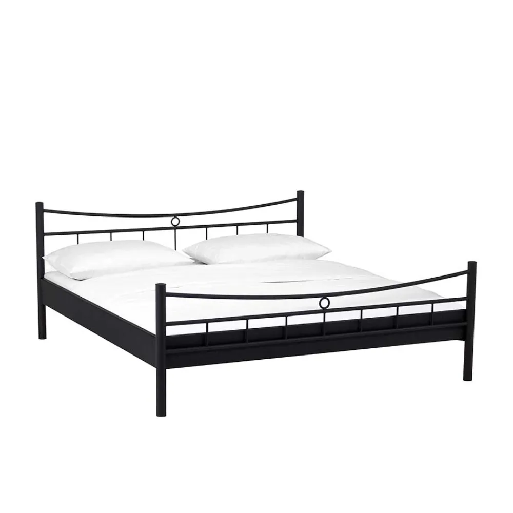 Wohnen Schwarzes Bett Molisea aus Metall