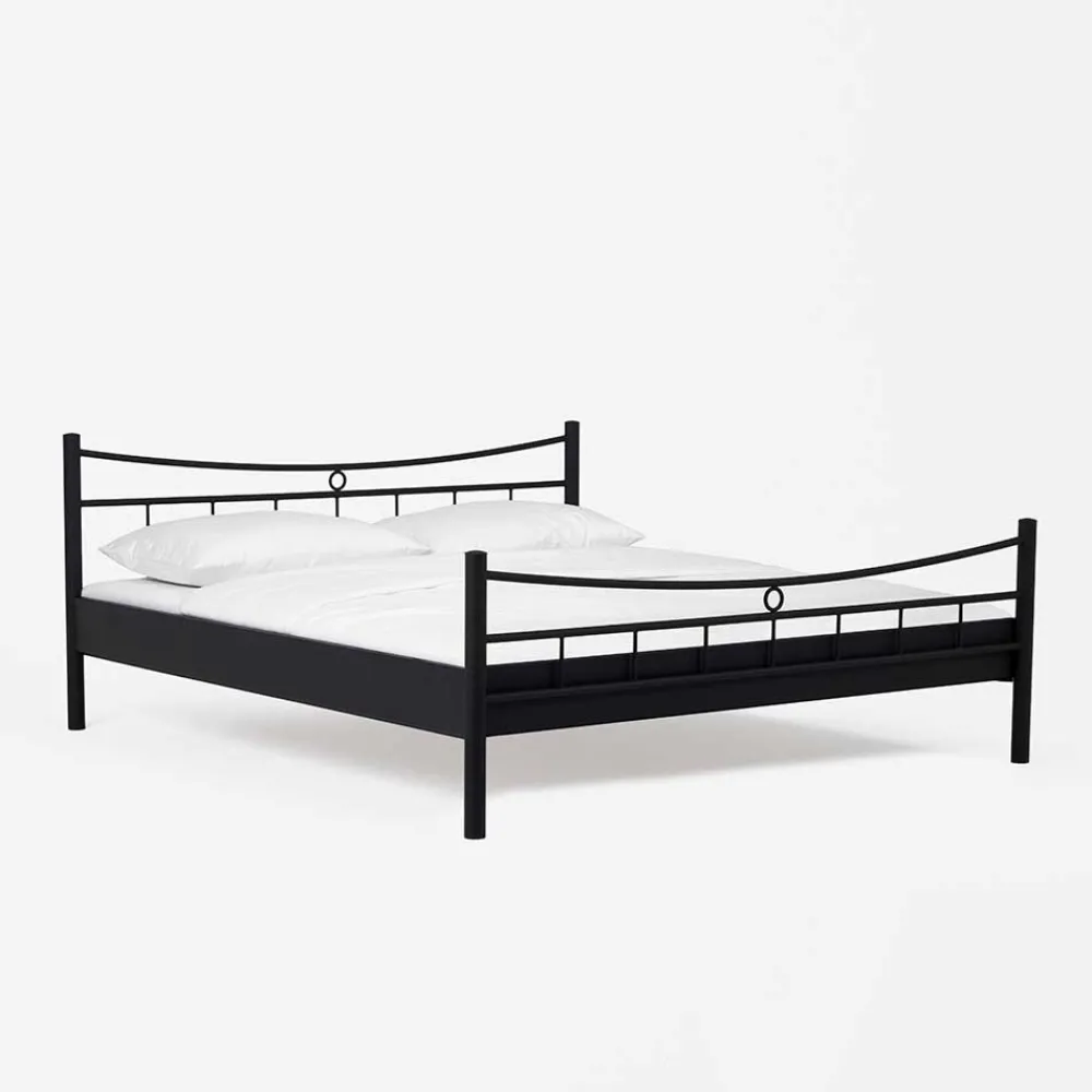 Wohnen Schwarzes Bett Molisea aus Metall