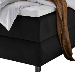 Wohnen Schwarzes Boxspringbett mit Bettkasten - Luya