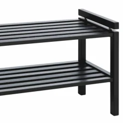 Wohnen Schwarzes Schuhregal aus Eiche Massivholz - Geskan