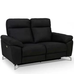 Wohnen Sofas|Sofa*Schwarzes Zweier Sofa mit Relaxfunktion - Salma