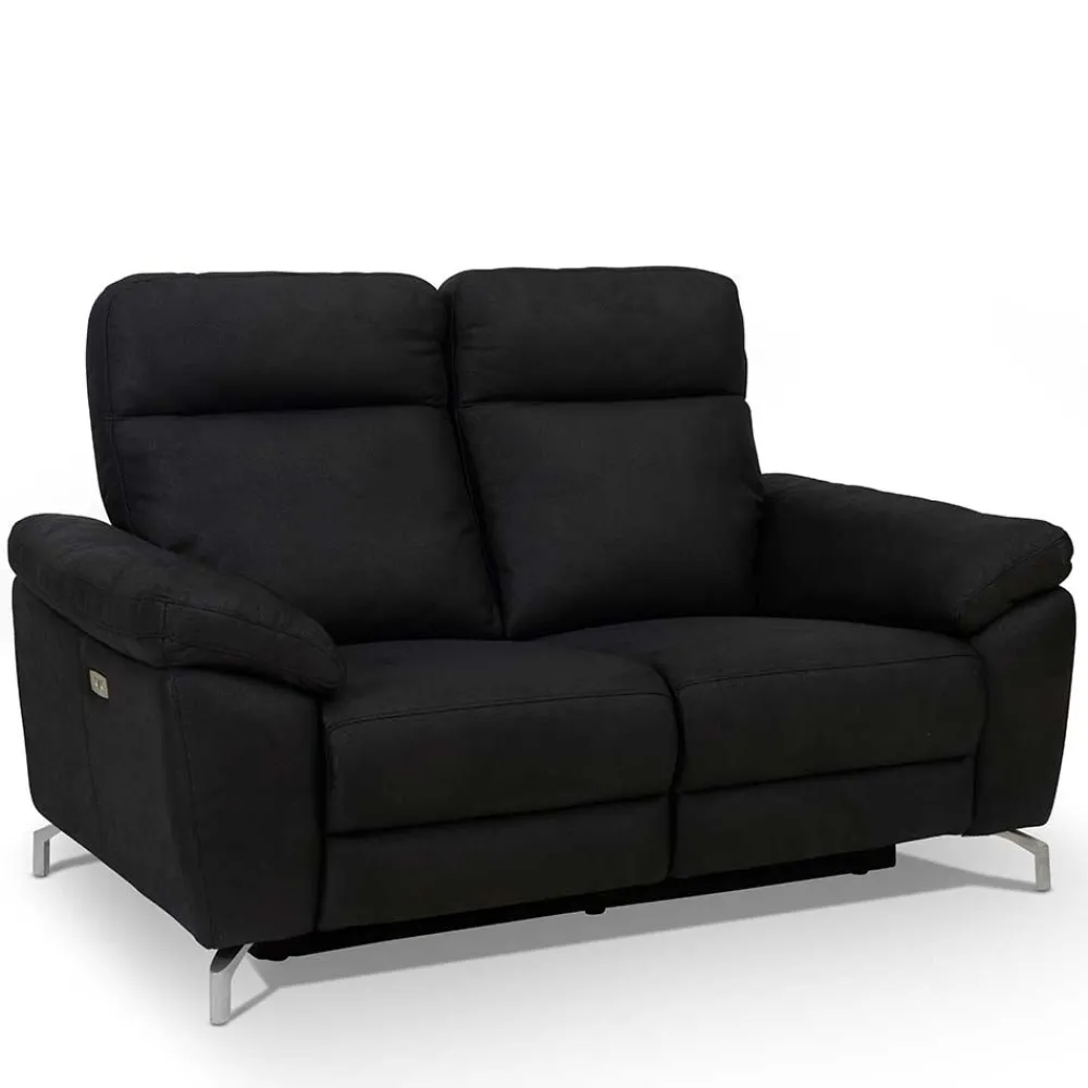 Wohnen Sofas|Sofa*Schwarzes Zweier Sofa mit Relaxfunktion - Salma