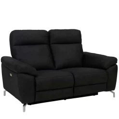 Wohnen Sofas|Sofa*Schwarzes Zweier Sofa mit Relaxfunktion - Salma