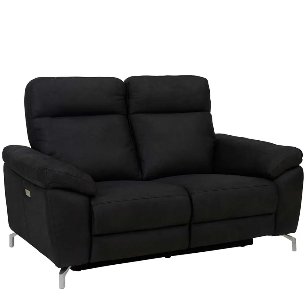 Wohnen Sofas|Sofa*Schwarzes Zweier Sofa mit Relaxfunktion - Salma