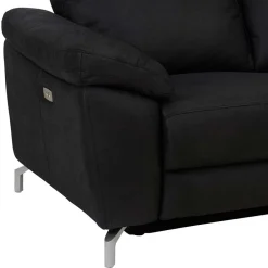 Wohnen Sofas|Sofa*Schwarzes Zweier Sofa mit Relaxfunktion - Salma