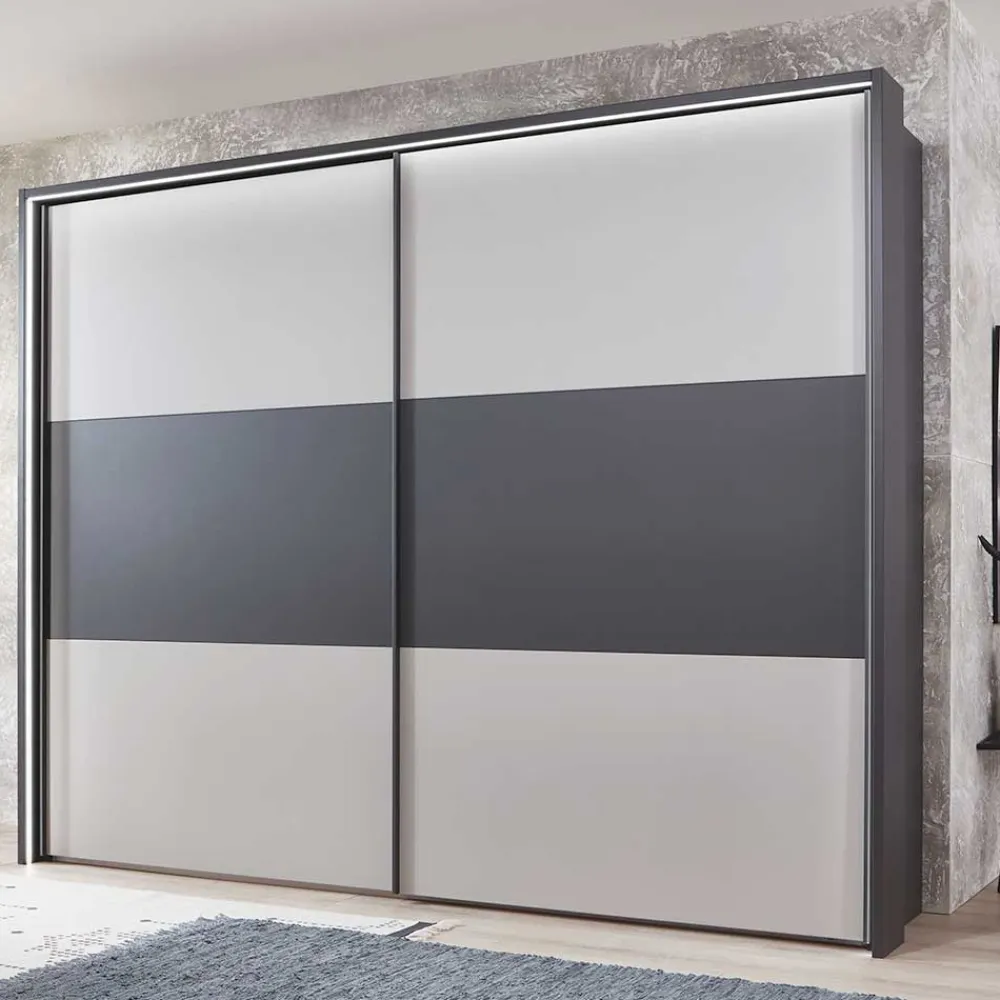 Wohnen Kleiderschränke|Kleiderschränke*Schwebetüren Kleiderschrank in Hellgrau & Dunkelgrau - Guadiana