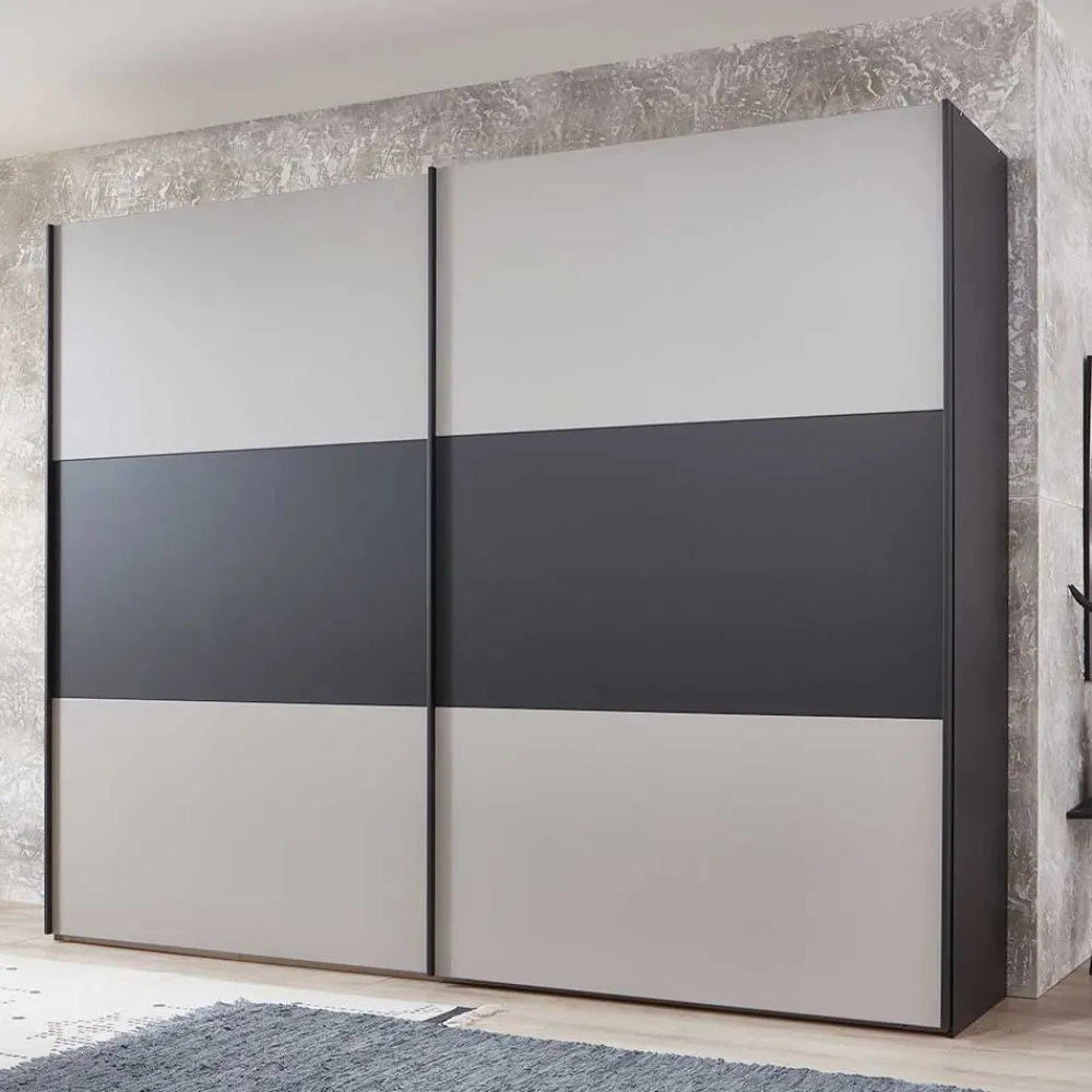 Wohnen Kleiderschränke|Kleiderschränke*Schwebetüren Kleiderschrank in Hellgrau & Dunkelgrau - Guadiana