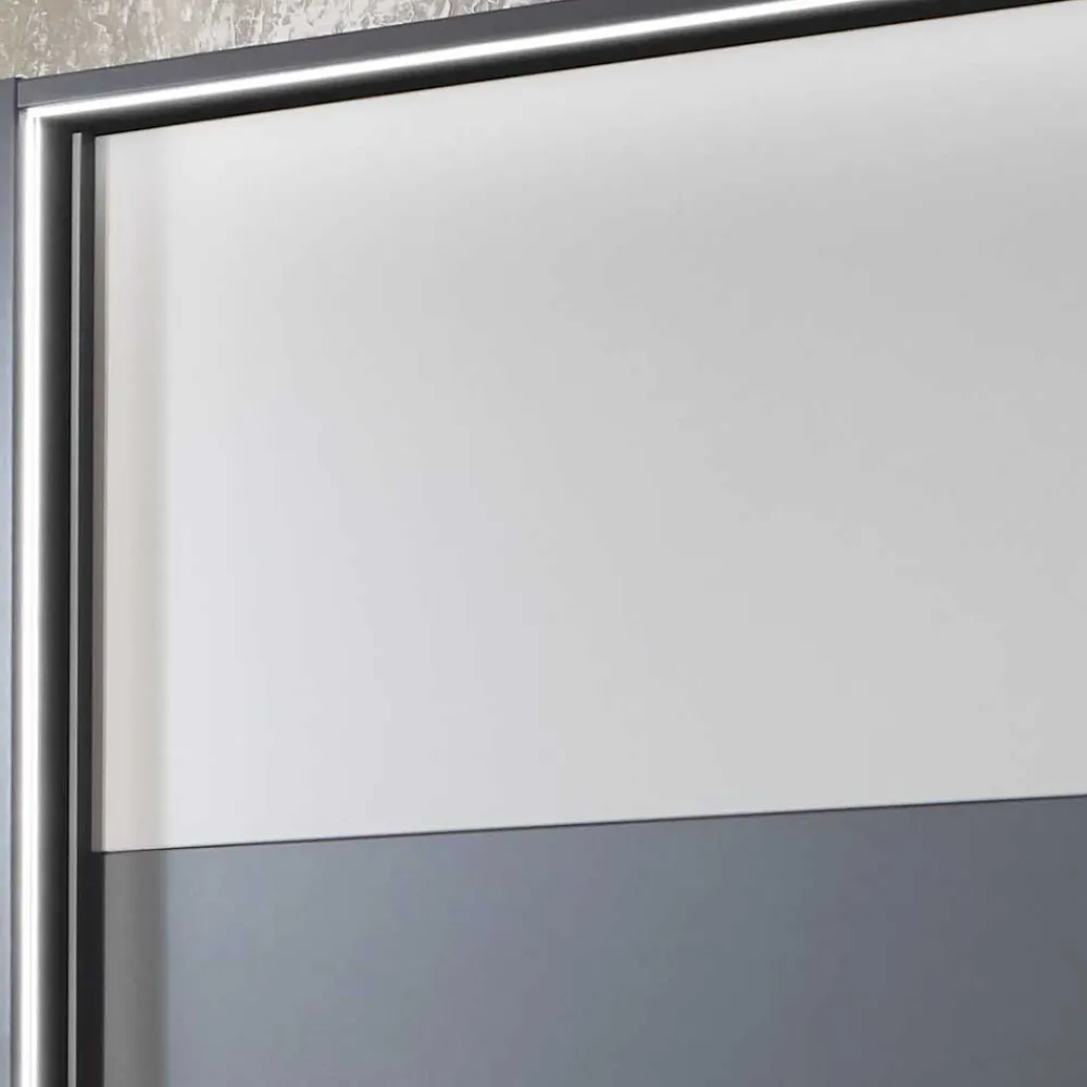 Wohnen Kleiderschränke|Kleiderschränke*Schwebetüren Kleiderschrank in Hellgrau & Dunkelgrau - Guadiana