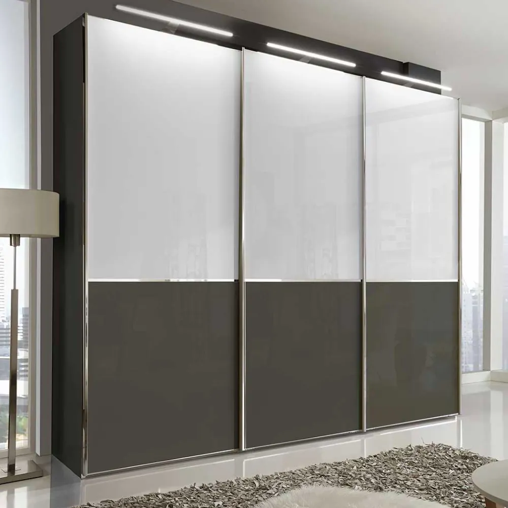 Wohnen Schwebetüren Kleiderschrank in Braun & Weiß - Genre