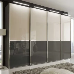 Wohnen Braune Möbel|Weiße Möbel*Schwebetüren Schlafzimmerschrank 300 cm breit - Tinaron