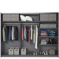 Wohnen Kleiderschränke|Kleiderschränke*Schwebetüren-Kleiderschrank in Eiche Grau - Carika