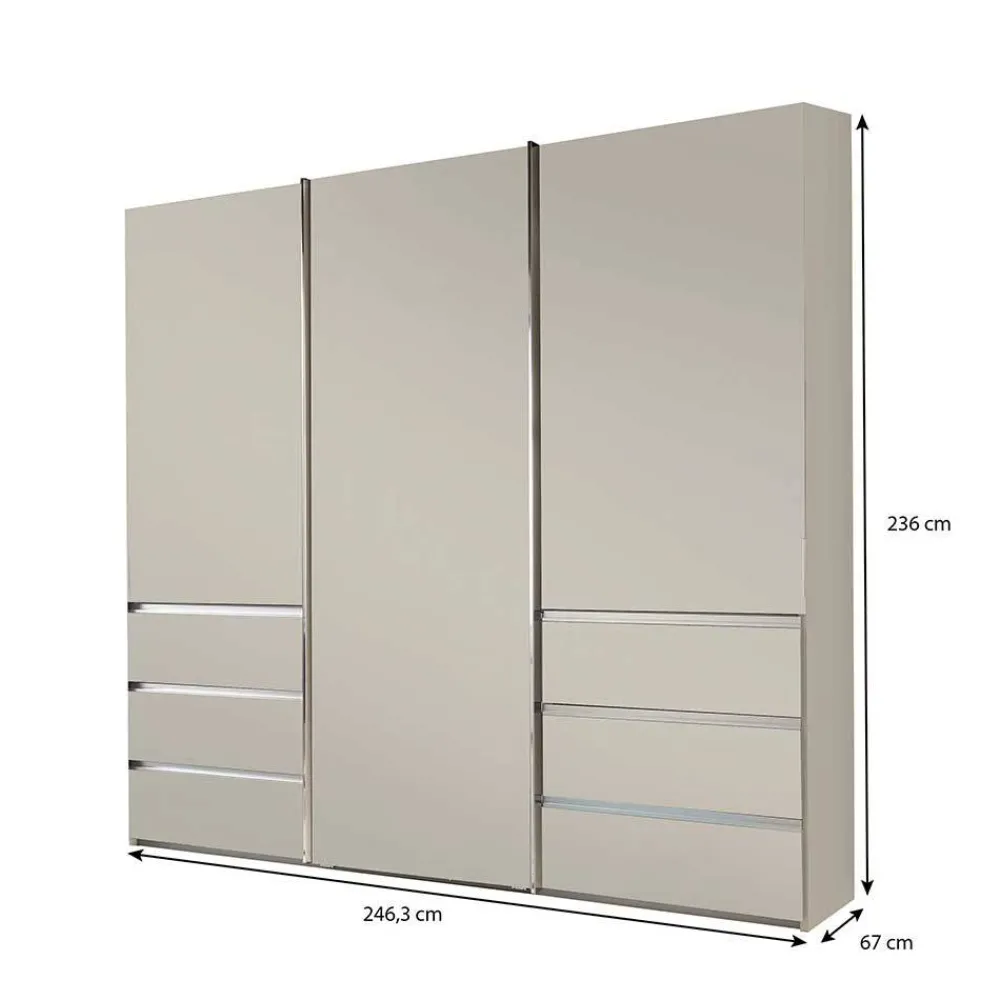 Wohnen Schränke*Schwebetüren-Kleiderschrank in Champagner - 3-türig - Vilantinos