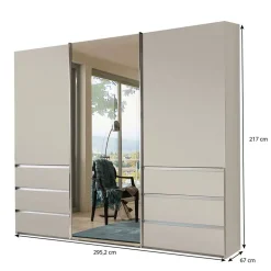 Wohnen Glasmöbel|Kleiderschränke*Schwebetüren-Kleiderschrank in Champagner - Nafissa