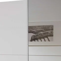 Wohnen Schwebetürenkleiderschrank in Weiß mit Spiegel - Uvaiano