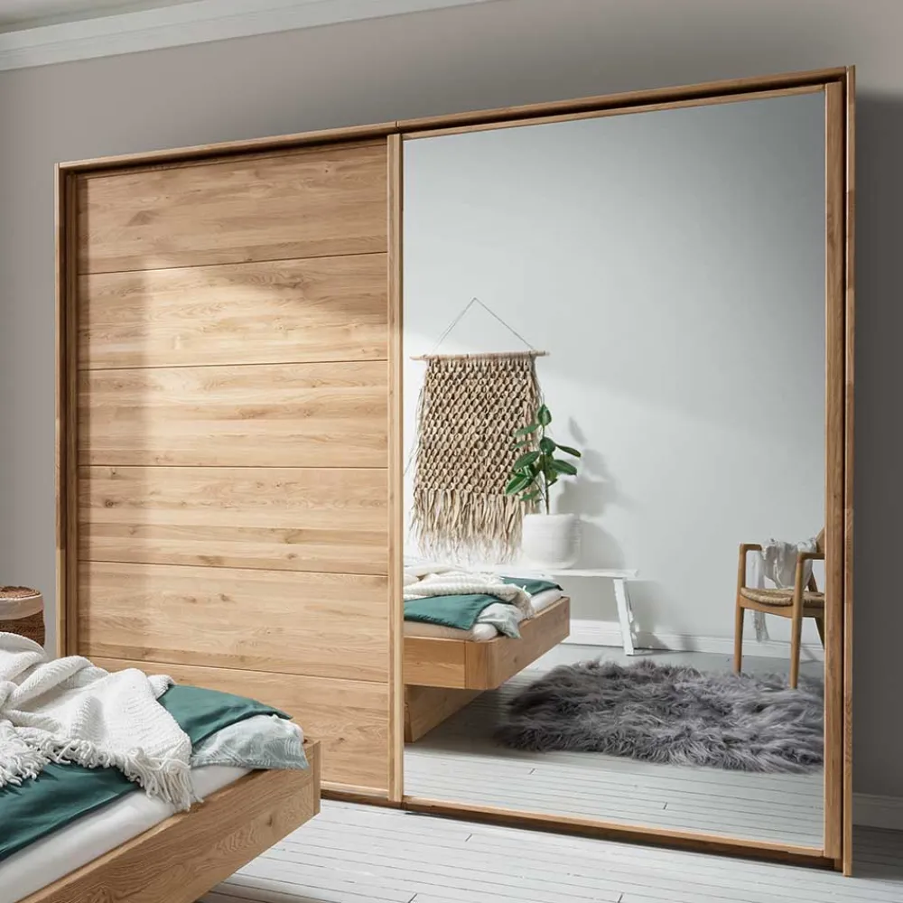 Wohnen Schwebetürenschrank aus Wildeiche mit Spiegel - Divnoi