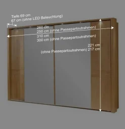 Wohnen Kleiderschränke|Kleiderschränke*Schwebetürenschrank Bordeaux aus Erle