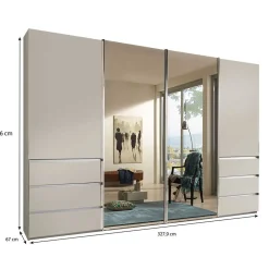 Wohnen Schwebetürenschrank in Champagner - Grover