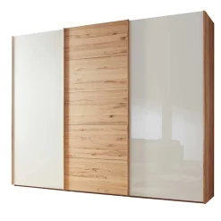Wohnen Massivholzmöbel|Kleiderschränke*Schwebetürenschrank in Kernbuche & Beige - Krofun