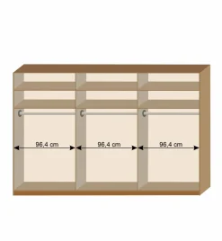 Wohnen Massivholzmöbel|Kleiderschränke*Schwebetürenschrank in Kernbuche & Beige - Krofun